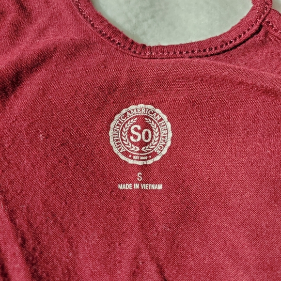 Maroon Cold Shoulder Top - Picture 2 of 2